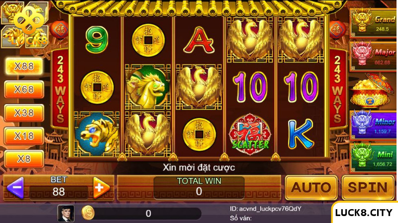 Tài Lộc Đến được Luck8 thiết kế hình ảnh đẹp mắt, sắc nét