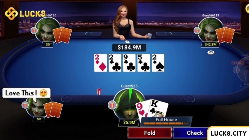 Hướng dẫn cách chơi bài Poker tại Luck8